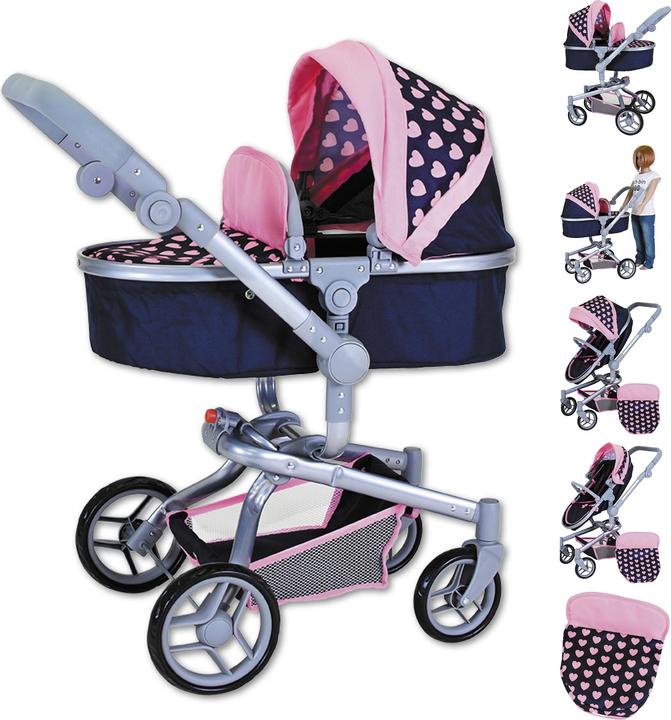 Actual product image Knorrtoys Boonk Doll's Pram - "Pink Hearts