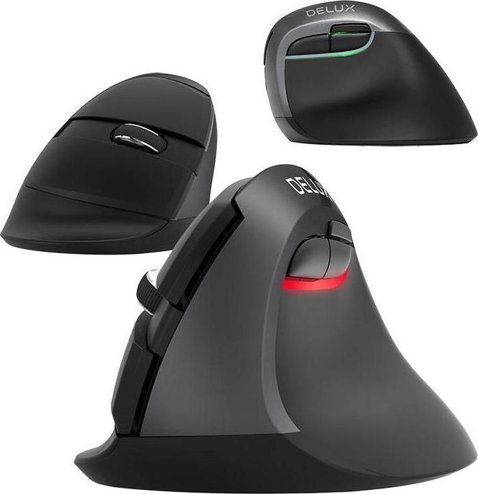 Produktbild Delux Wireless Vertical Mouse M618Mini DB BT+2.4G 2400DPI (black) (Kabellos)