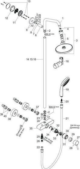 Produktbild hansgrohe Showerpipe CROMA 100 1jet DN 15, mit Einhebelmischer chrom