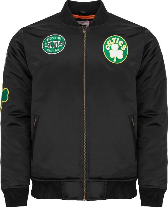 Mitchell & Ness M&N Satin Bomber Jacke - PATCHES Boston Celtics - S (S)