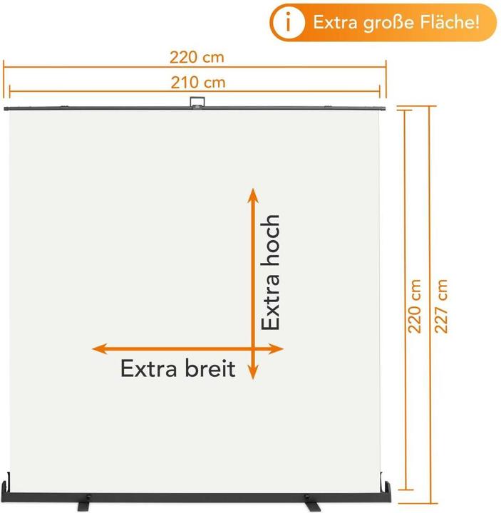 Immagine prodotto Walimex pro Pannello Roll-up Sfondo bianco 210x220 (210 cm, 220 cm)