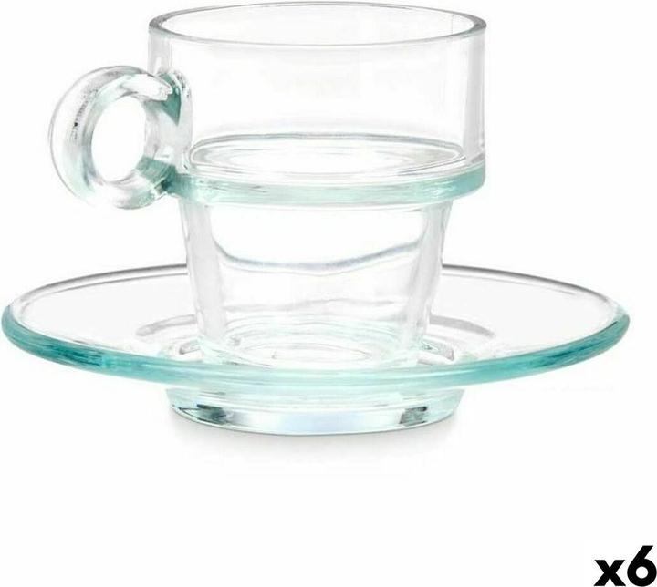 Produktbild Vivalto Tasse mit Untertasse 41087 Durchsichtig Glas 90 ml (6 Stück) (90 ml, 6 x)