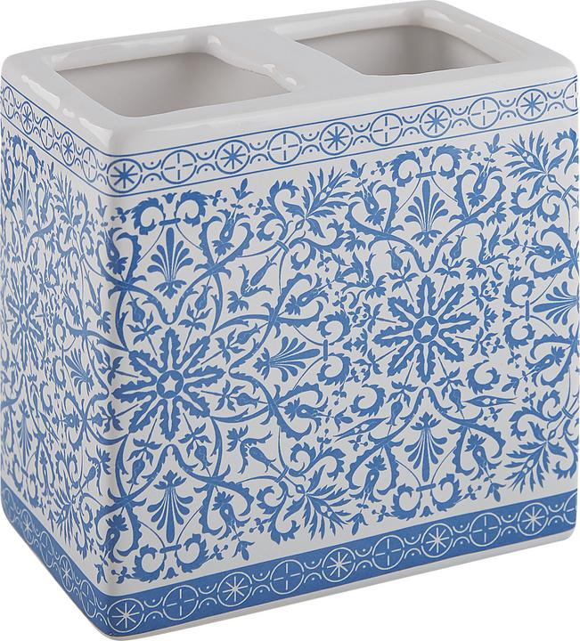 Image du produit Beliani Salle de bain 3-pièces céramique bleu / blanc CARORA (8 x 8 x 19 cm)