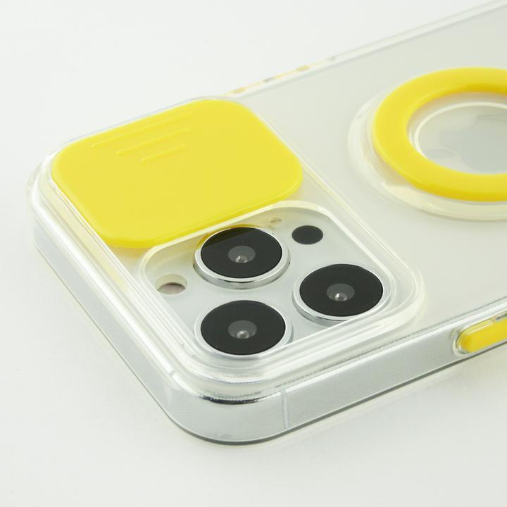 Actual product image PhoneLook Coque Caméra clapet avec anneau jaune (Apple iPhone 14 Pro)