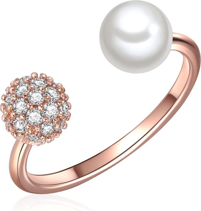 Actual product image Lulu & Jane Ladies Brass Zirconia Shell Core Pearl Rose Gold - 29165 (58)
