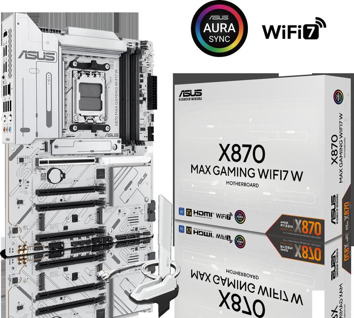 Immagine prodotto ASUS MB AMD AM5 X870 MAX GAMING WIFI7 White (AM5, AMD X870, ATX)