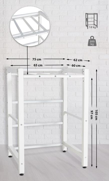 Image du produit Swisshandel24 Etagère pour machine à laver Medina, blanc
