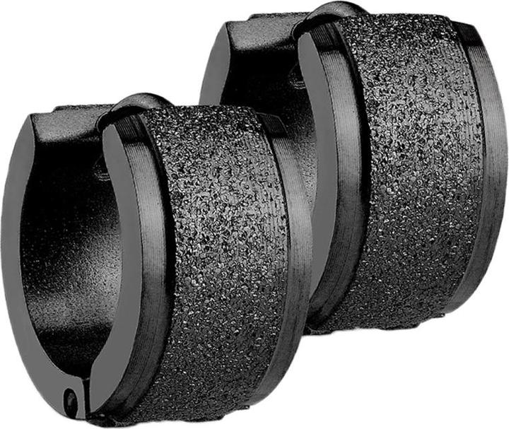 Actual product image Star Piercing Folding earring, black and speckled in the centre (without brass, Surgical steel 316L)