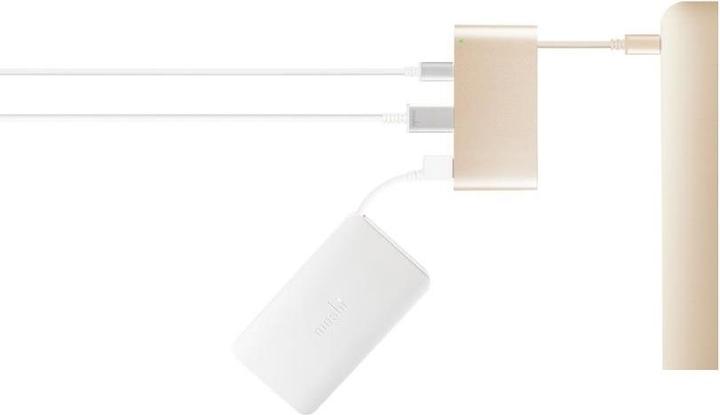Produktbild Moshi USB-C Multiport Adapter Gold (USB-C, 3 Ports)