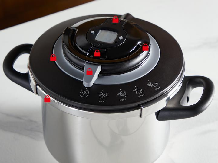 Image du produit Tefal Clipso+ Chef 6L Schnellkochtopf (22 cm, Cuiseur à vapeur, Acier inoxydable)