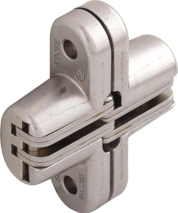 Produktbild Soss Einlass-Scharnier, 70x16 mm, ÖW 180°, Zamak vernickelt