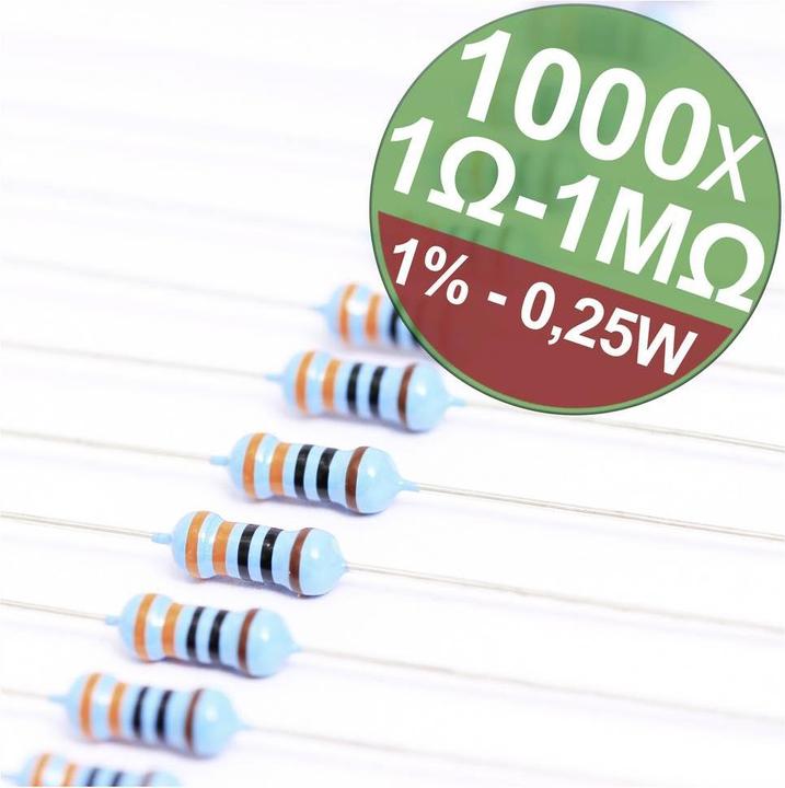 Produktbild Quadrios 22P037 Metallschicht-Widerstand Sortiment axial bedrahtet 0.25 W 1 % 1 Set