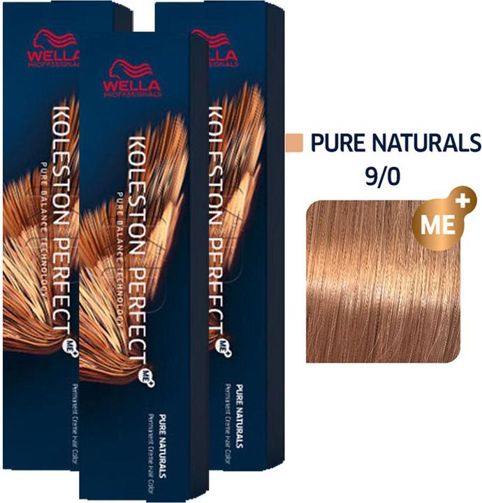 Produktbild Wella Koleston Perfect ME+ Pure Naturals 3er Set 9/0 Lichtblond (9/0)