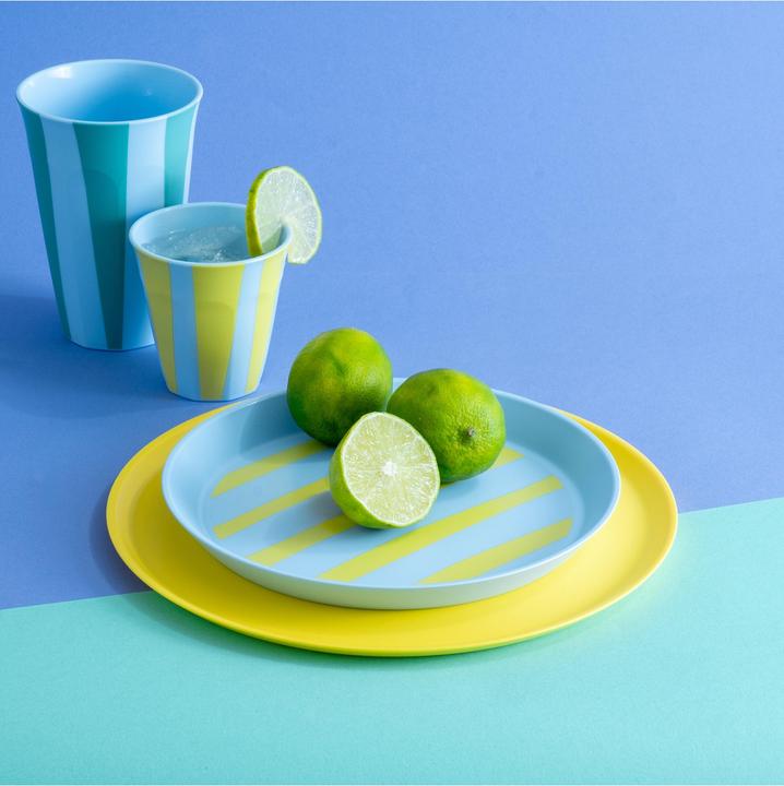 Produktbild Koziol Speiseteller Nora S Stripes Ø 20.5 cm, 1 Stück, Sweet Blue (1 x, 20.50 cm)
