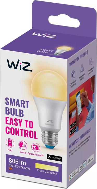 Produktbild WiZ Warm White (E27, 8 W, 806 lm, 1 x, F)