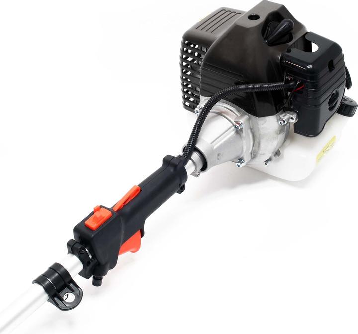 Actual product image Wiltec 5in1 petrol multitool 1.76hp grass trimmer hedge trimmer pole pruner scythe garden (Metal cutting blade)