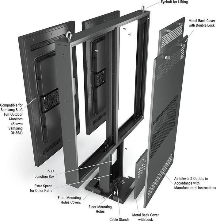 Produktbild DSS Outdoor Stele Portrait 2x55", Metall, Full Outdoor