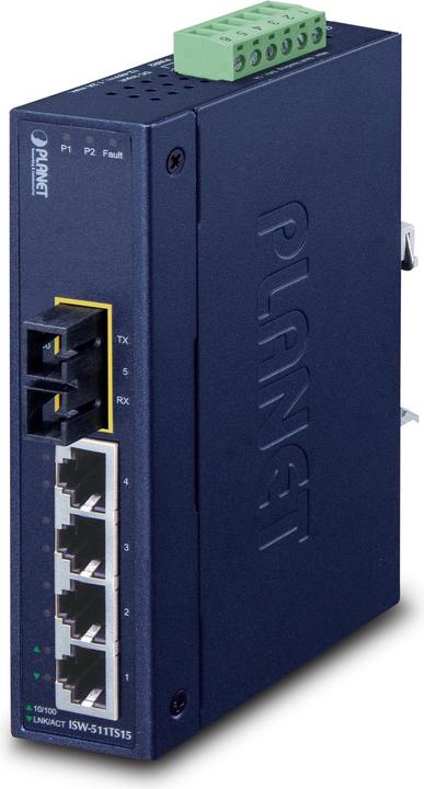 Produktbild Planet 4+1 100FX Port Single mode Industrial Ethernet (4 Ports)
