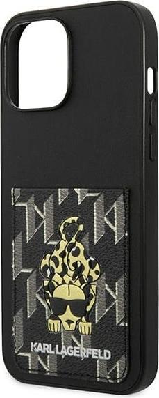 Productafbeelding Karl Lagerfeld KLHCP13XCANCNK iPhone 13 Pro Max 6,7" hardcase czarny/zwart Karlimals Cardslot (Apple iPhone 13 Pro Max)