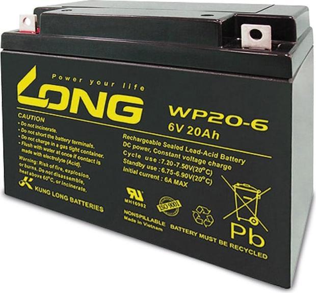 Kung Long Bleiakku, 6V-/20Ah WP20-6