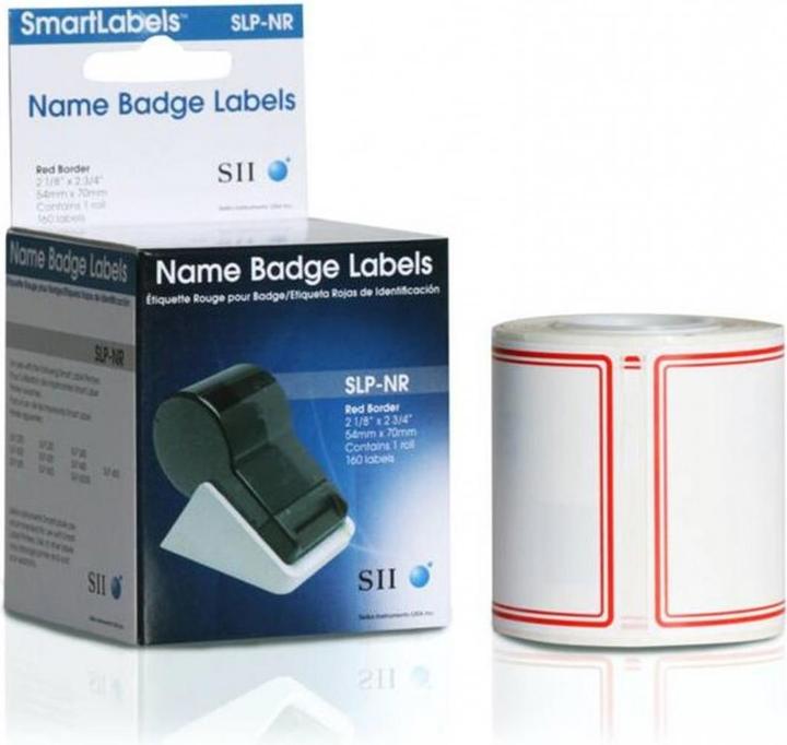 Actual product image Seiko SLP-NR name tags, 1 roll of 160 labels each