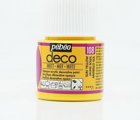 Actual product image Pebeo Deco Matt acrylic paint (Sun yellow, 45 ml)