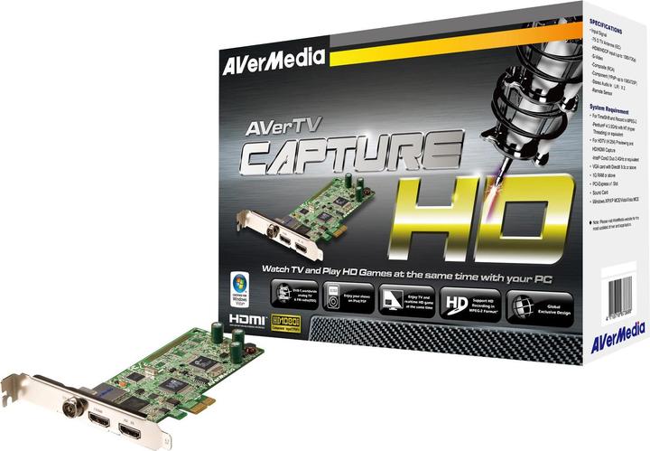Actual product image AVerMedia AVerTV CaptureHD (PCI Express x2, PCI Express x8, PCI Express 2.1, PCI-E x1, PCI-E x4, PCI-E x8, analog TV signal, DVB-T)