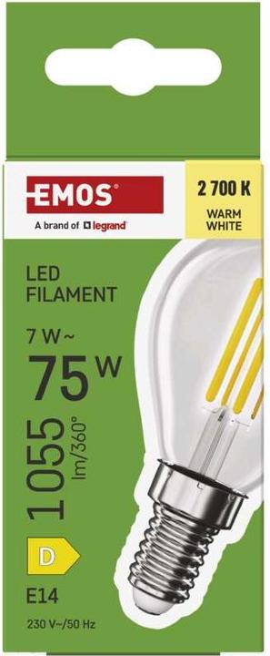 Actual product image Emos LED lamp Filament Mini Globe (E14, 7 W, 1055 lm, 1 x, D)