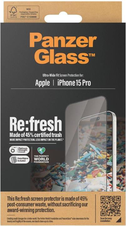 Immagine prodotto PanzerGlass Re:fresh (1 Pezzo/i, Apple iPhone 15 Pro)