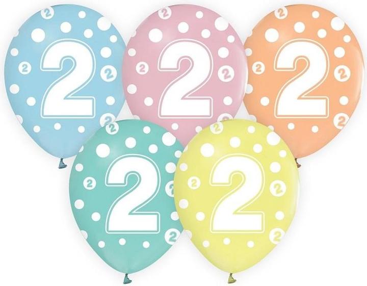 Actual product image GoDan Luftballons Nummer 2 MIX 30cm 5 Stk