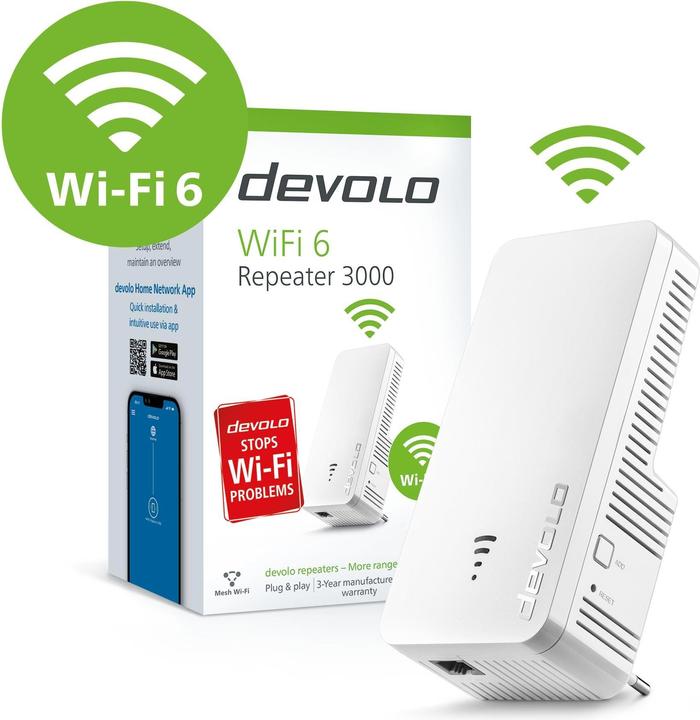 Actual product image Devolo WiFi 6 Repeater 3000 (2402 Mbit/s, 574 Mbit/s)