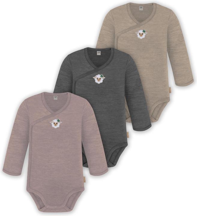 Immagine prodotto Normani Confezione da 3 pezzi di body a maniche lunghe in merino per bambino e bambina - 9355 (74)