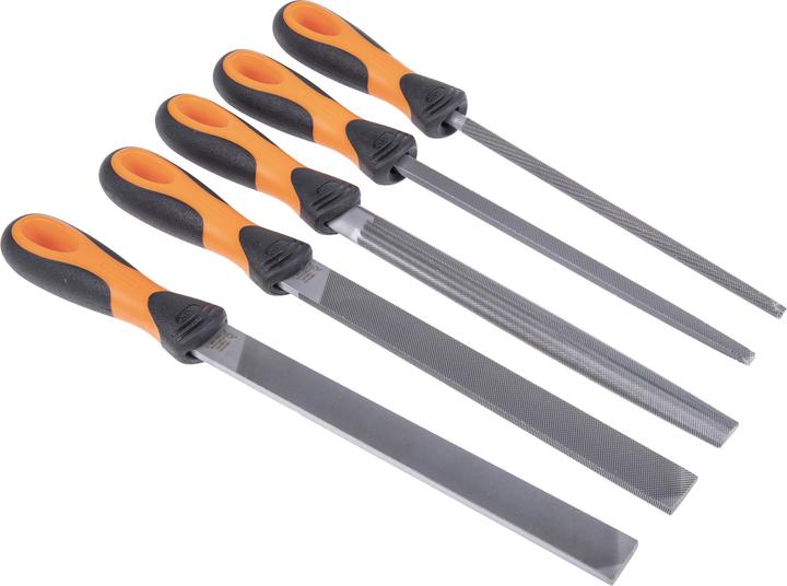 Produktbild Bahco ERGO Feilensatz, 4 x Bastardhieb/1 x Halbschlicht 200 mm 5-teilig (Hieb 1, 200 mm)