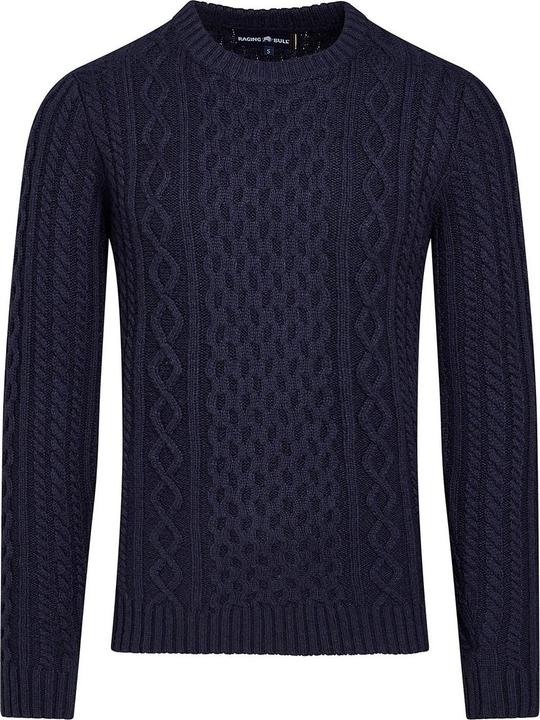 Actual product image Raging Bull Mens Chunky Cable Knit Crew Neck Jumper (4XL)
