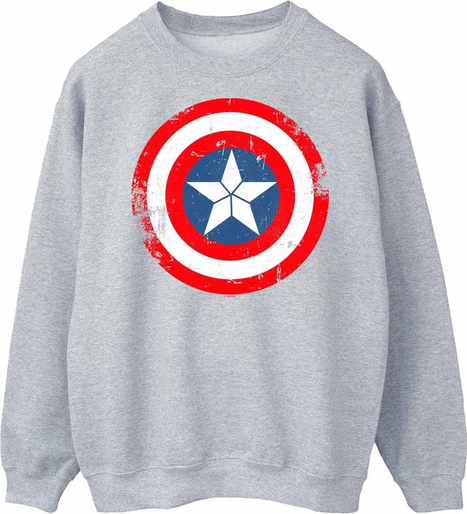Actual product image Womens/Ladies Captain America Civil War Distressed Shield Sweatshirt (XXL)