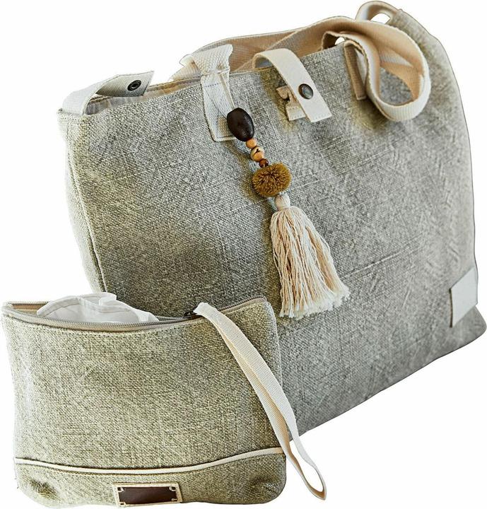 Loberon Tasche 2er Set Cravanche grün/beige