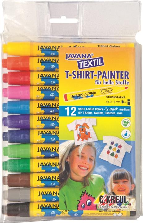 Actual product image Kreul T-Shirt Painter (Black, Brown, Light blue, Green, Violet, Pink, 4 mm, 12 x)