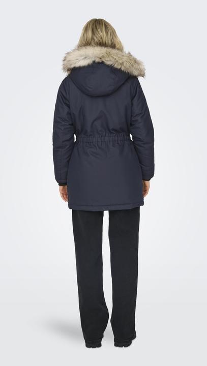 Produktbild Only Kapuze mit abnehmbarem Kunstfell-Rand Gerippte Ärmelbündchen Parka Langer Parka (S)