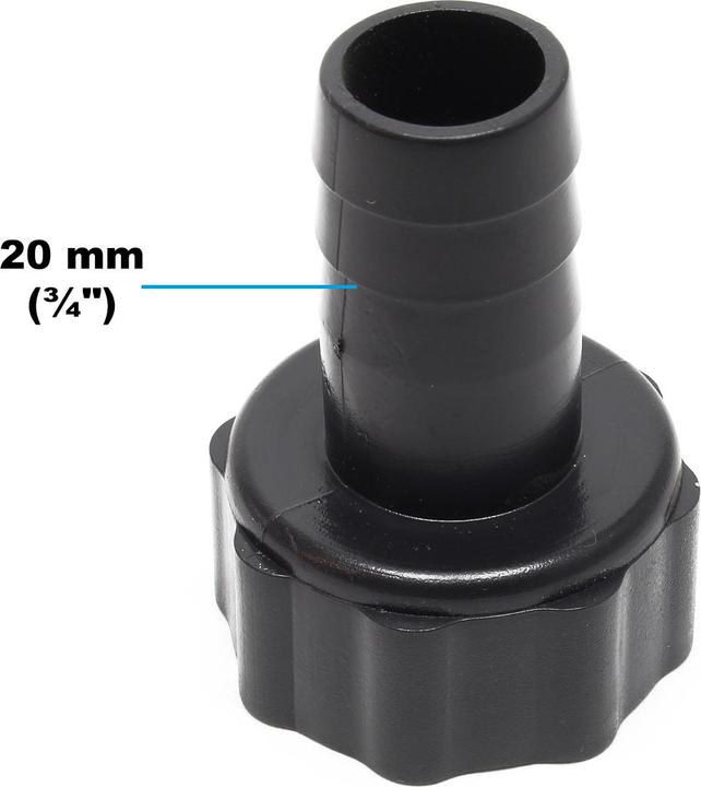 Produktbild SunSun Schlauchtülle 33 mm Überwurfmutter Schlauch 20 mm 3/4 Zoll Verbindungsstück