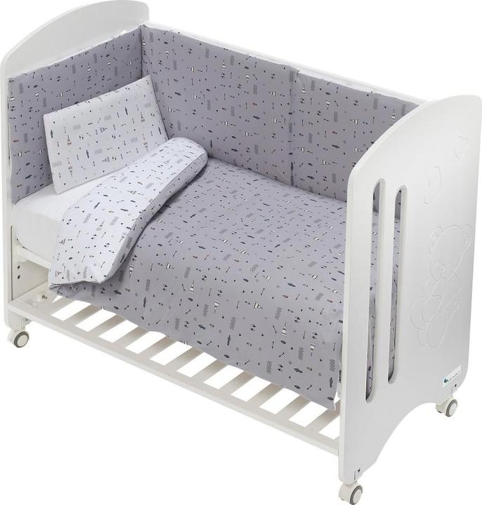 Produktbild Interbaby SET 3STK. FÜR GROSSEN KINDERBETT 70X140: DAUNENDECKE+NESTCHEN+KISSEN - JERSEY - GRAU (70 x 140 cm)