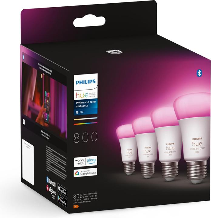 Productafbeelding Philips Hue Tint Wit Kleur Sfeer (E27, 6.50 W, 806 lm, 4 x, F)