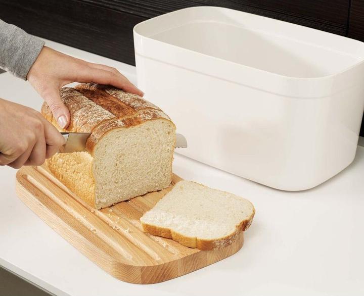 Actual product image Joseph Joseph Bread box polypropylene/bamboo, white, 37x18x22 cm