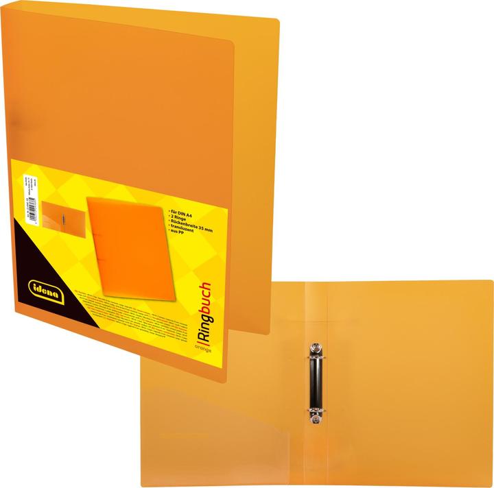 Produktbild Idena Ringbuch A4 PP orange 35mm 2 Ringe (A4, 35 mm, 1 Stück)