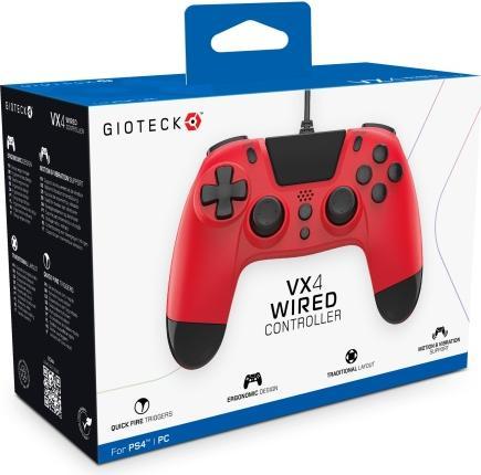Actual product image Gioteck VX-4 Wired Controller Red (PS4)