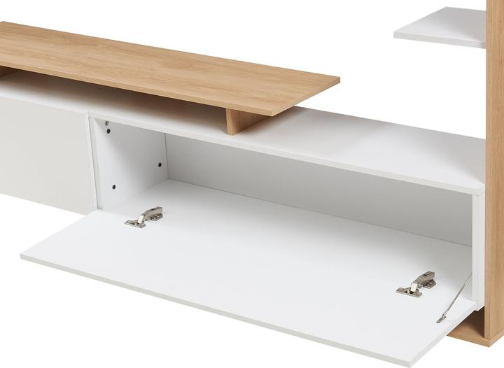 Actual product image En.Casa Fernsehschrank Rauki 233x31x141 cm Weiss/Eicheoptik