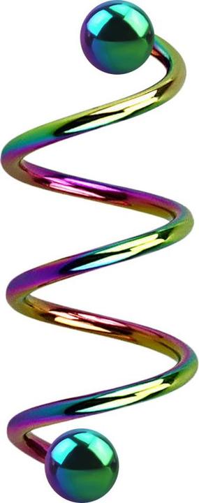 Produktbild Star Piercing Micro Spirale farbig mit zwei Kugeln (ohne Messing, Chirurgenstahl 316L)
