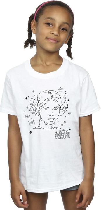 Immagine prodotto Star Wars Episode IV: A New Hope Leia Christmas Sketch Maglietta Ragazze (152, 158)
