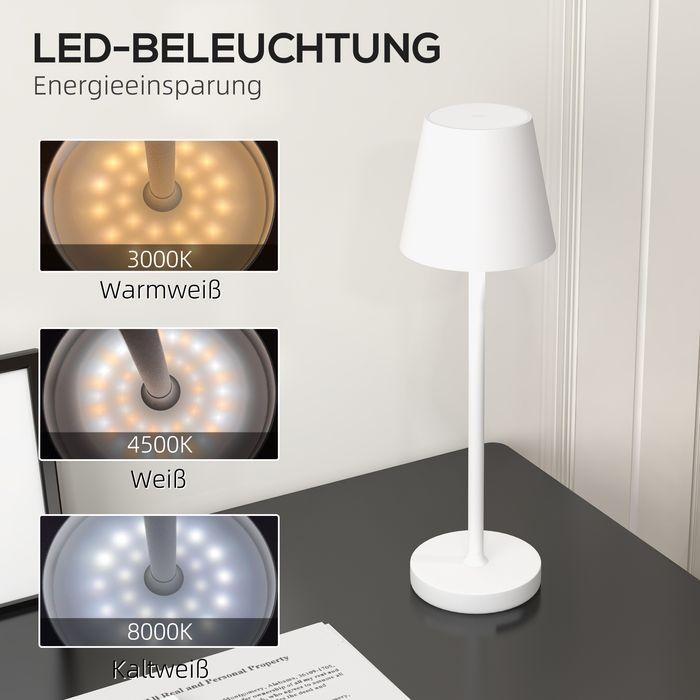 Image du produit Swisshandel24 Tischlampe Aufladbar, USB, 3 Lichtfarben, Metall, Weiss (350 lm)