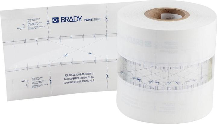 Immagine prodotto Brady Stencil PaintStripe - linea continua, polipropilene, trasparente/bianco, 50,80 mm x 152,4