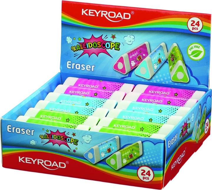 Image du produit Keyroad gomme kaléidoscope, triangulaire, affichage, mélange de couleurs